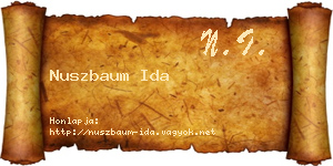 Nuszbaum Ida névjegykártya